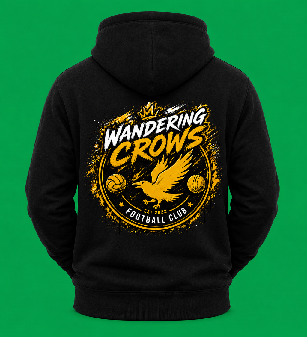 WANDERING CROWS 'CLUB BADGE' BACK HOODIE