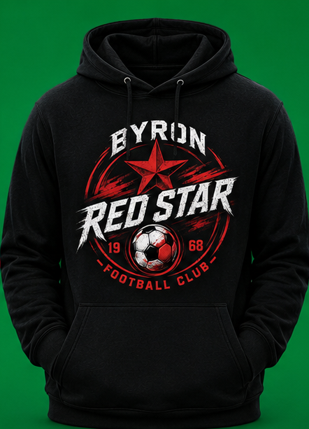 BYRON RED STAR 'CLUB BADGE' HOODIE