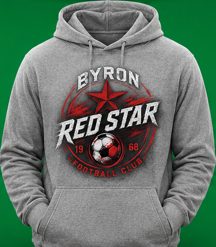 BYRON RED STAR 'CLUB BADGE' HOODIE