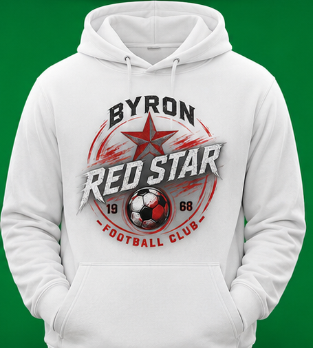 BYRON RED STAR 'CLUB BADGE' HOODIE